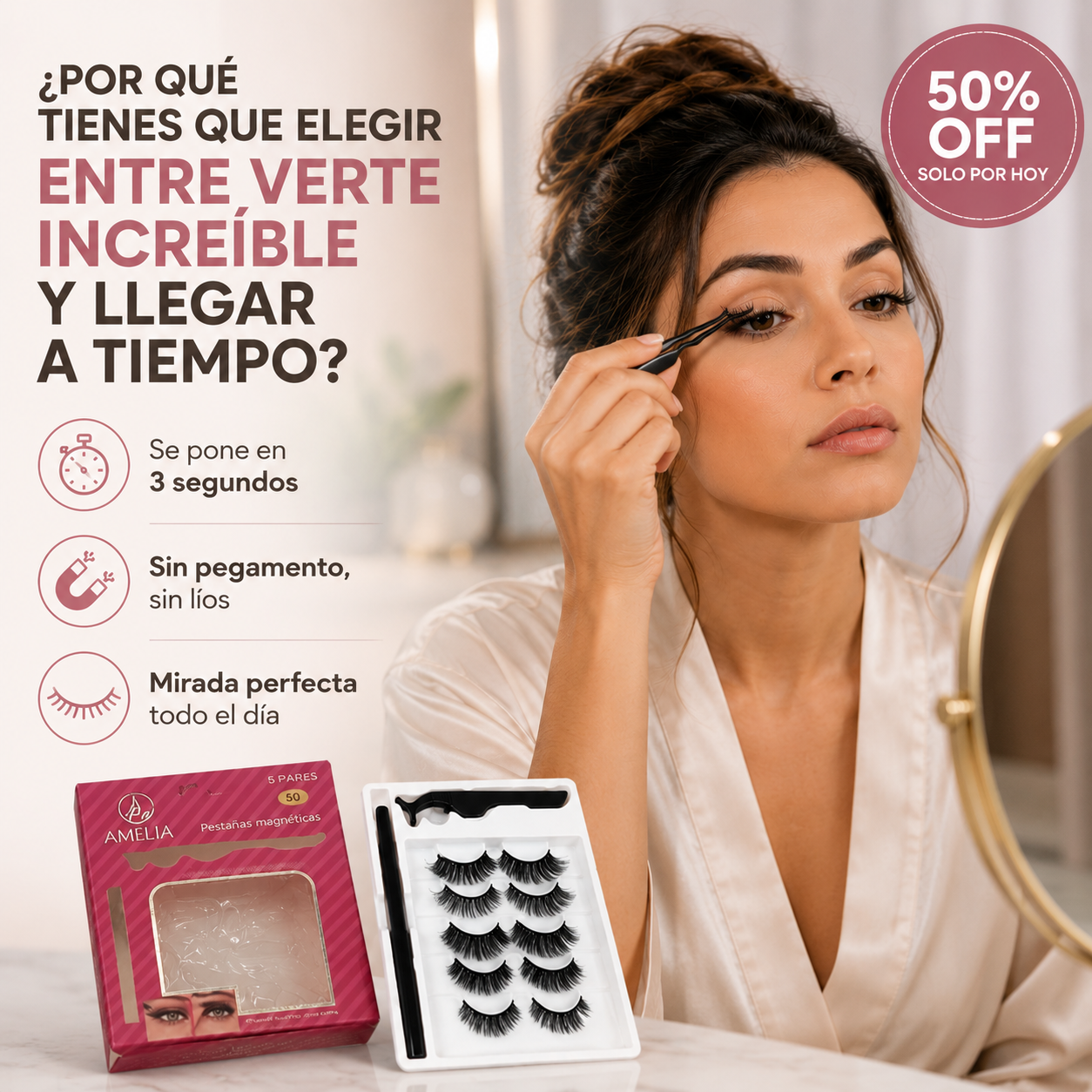 Pestañas magneticas reutilizables - Pretty Eyes