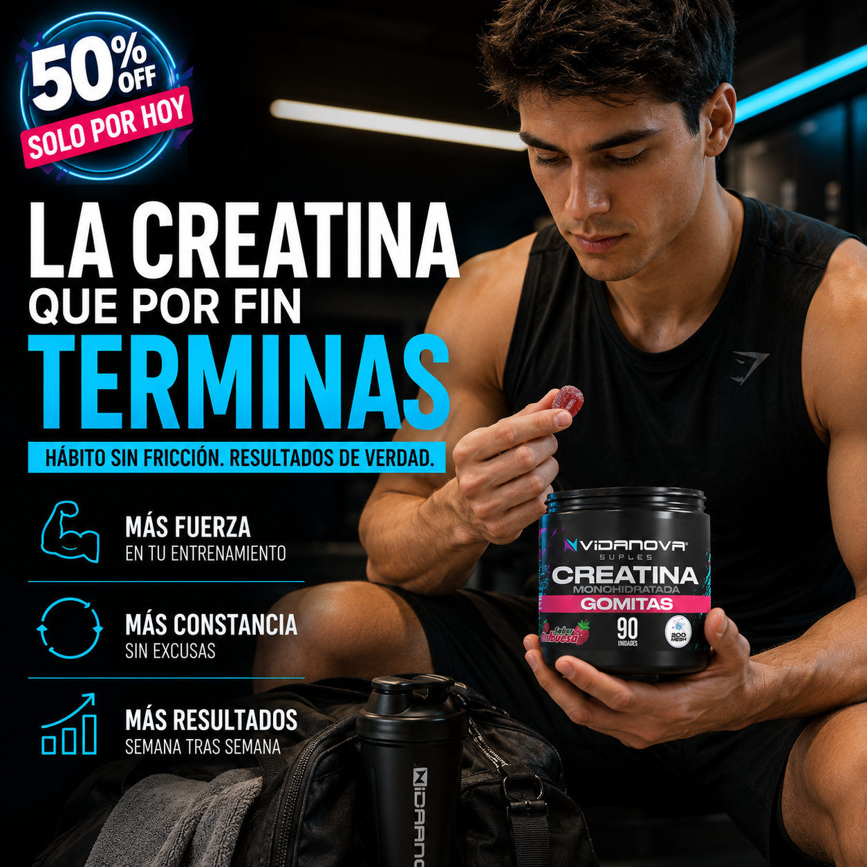 Creatina en gomitas Vidanova® - 90 UNID