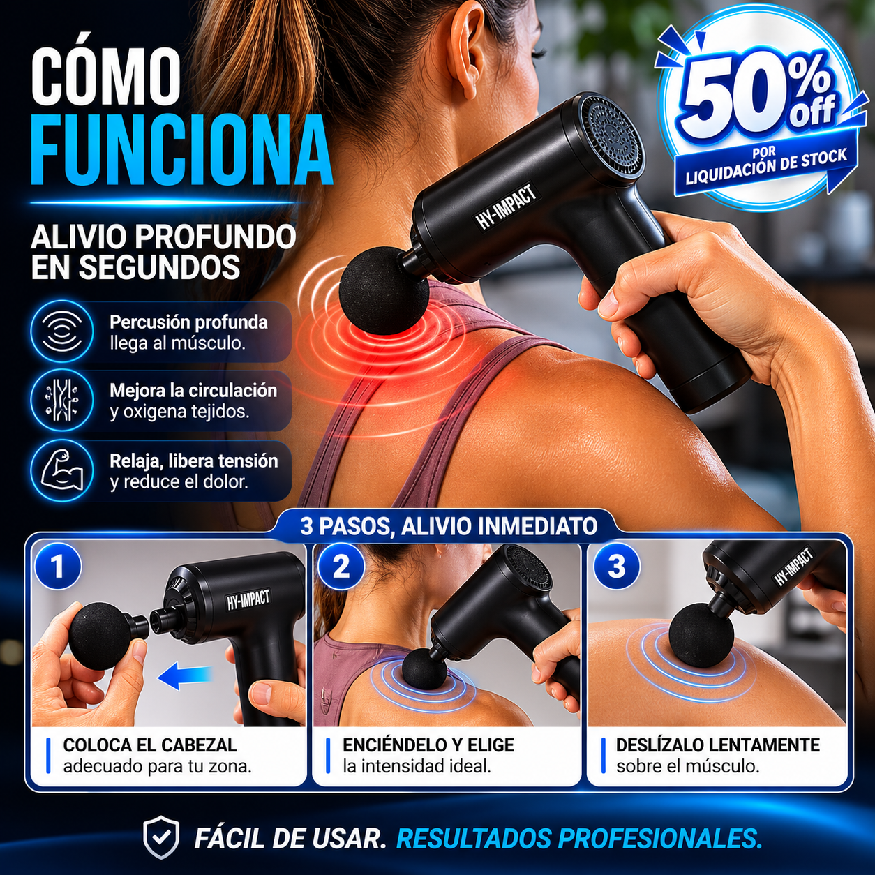 HY-IMPACT Masajeador Terapia Percusión