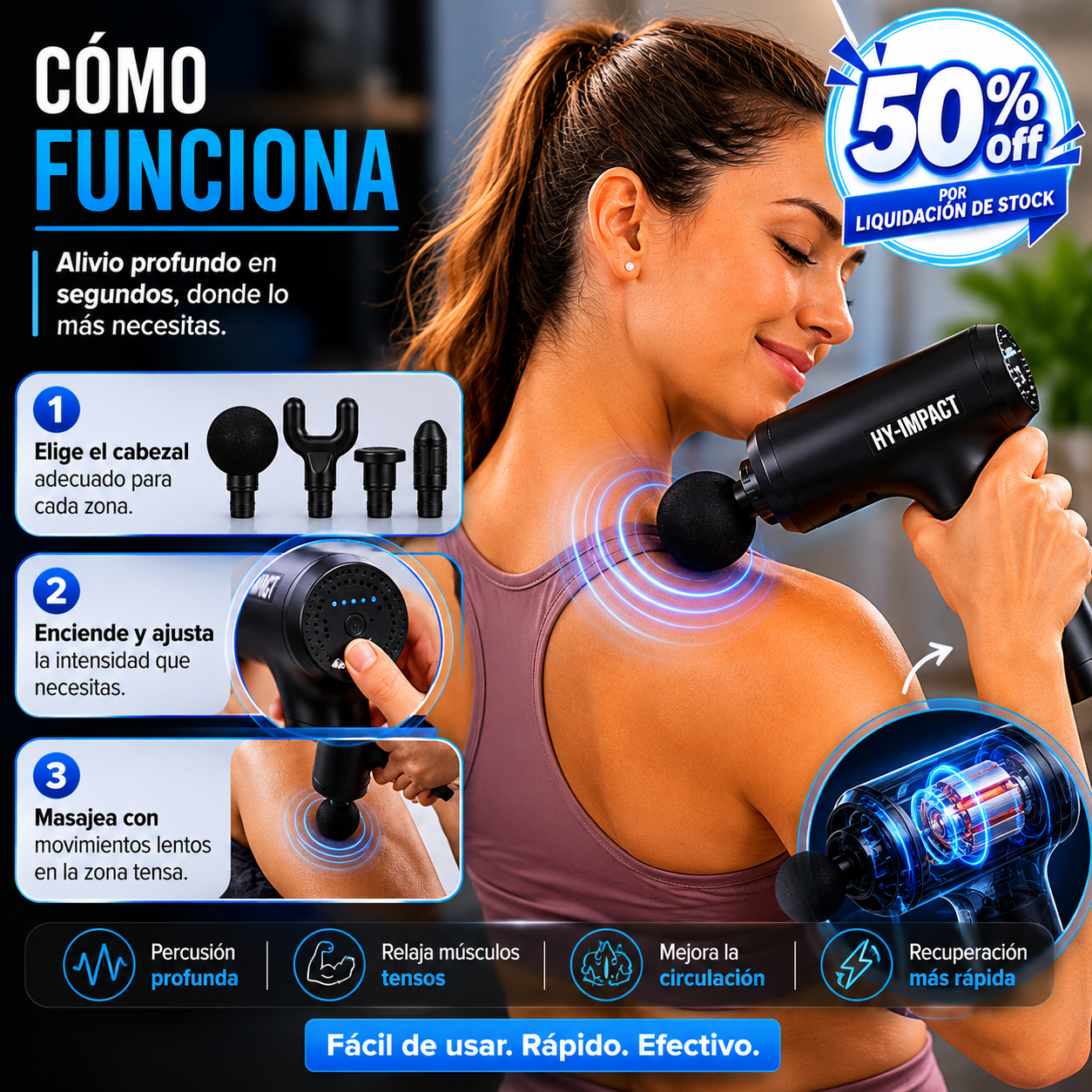 HY-IMPACT Masajeador Terapia Percusión